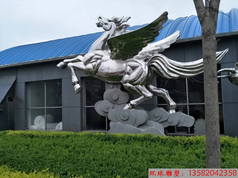 不锈钢飞马景观雕塑